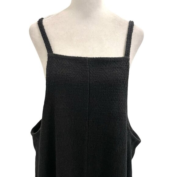 Madewell Wide-Leg Textured Knit Cropped Overalls Jumpsuit Black size Large - Picture 5 of 11